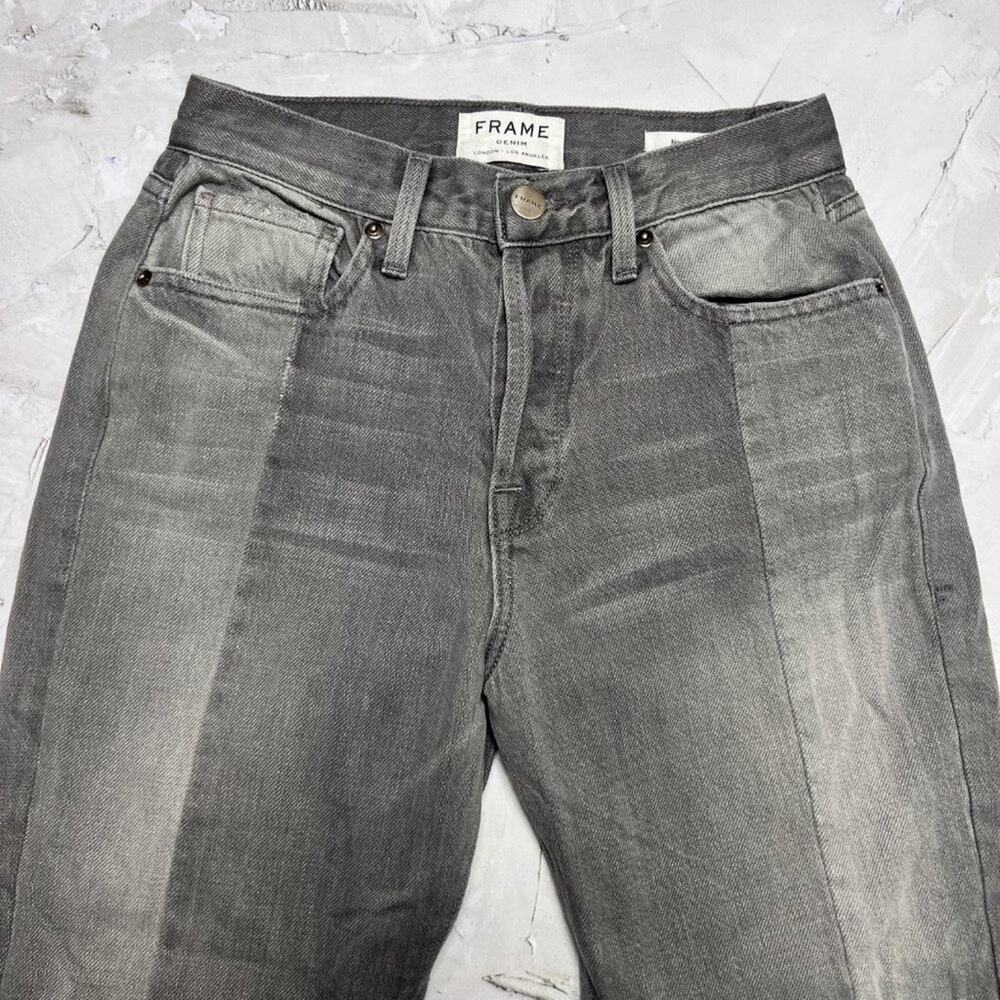 Frame Le Mix Nouveau Jeans SIZE 25 RUNS SMALL Ash Gray Two Tone Raw Hem - Picture 8 of 14